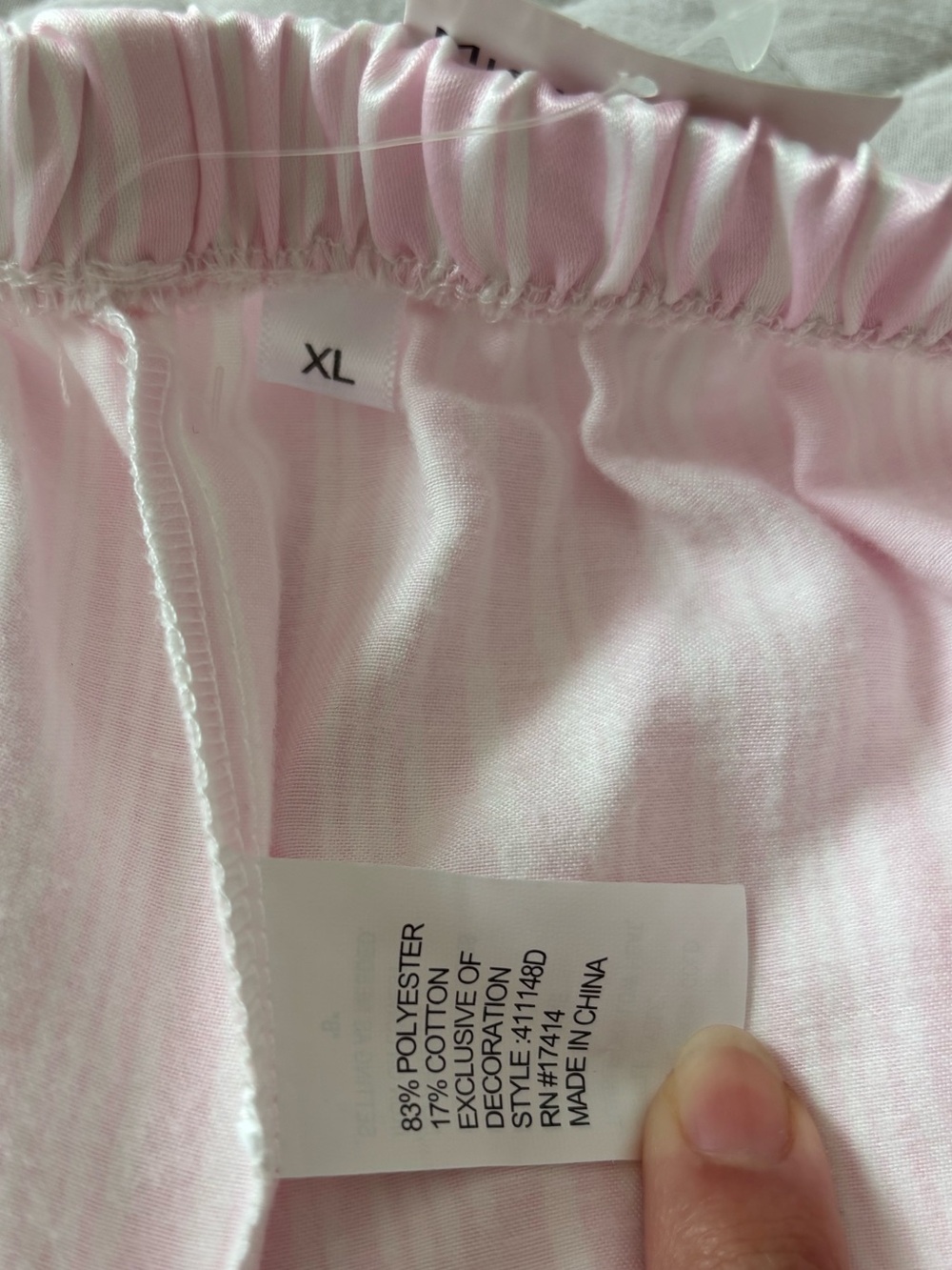 New Miss Elaine Pink and White Striped Pajama Set - Picture 10 of 10